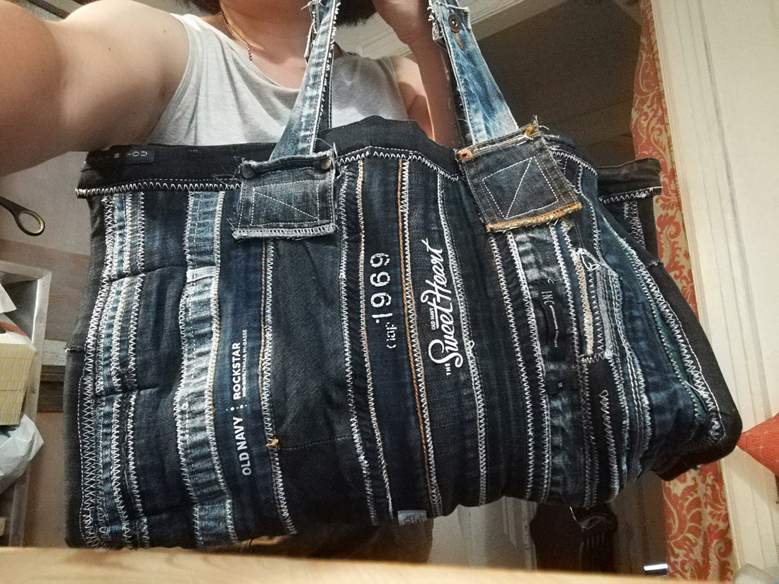Recycled Jeans Tote Bag