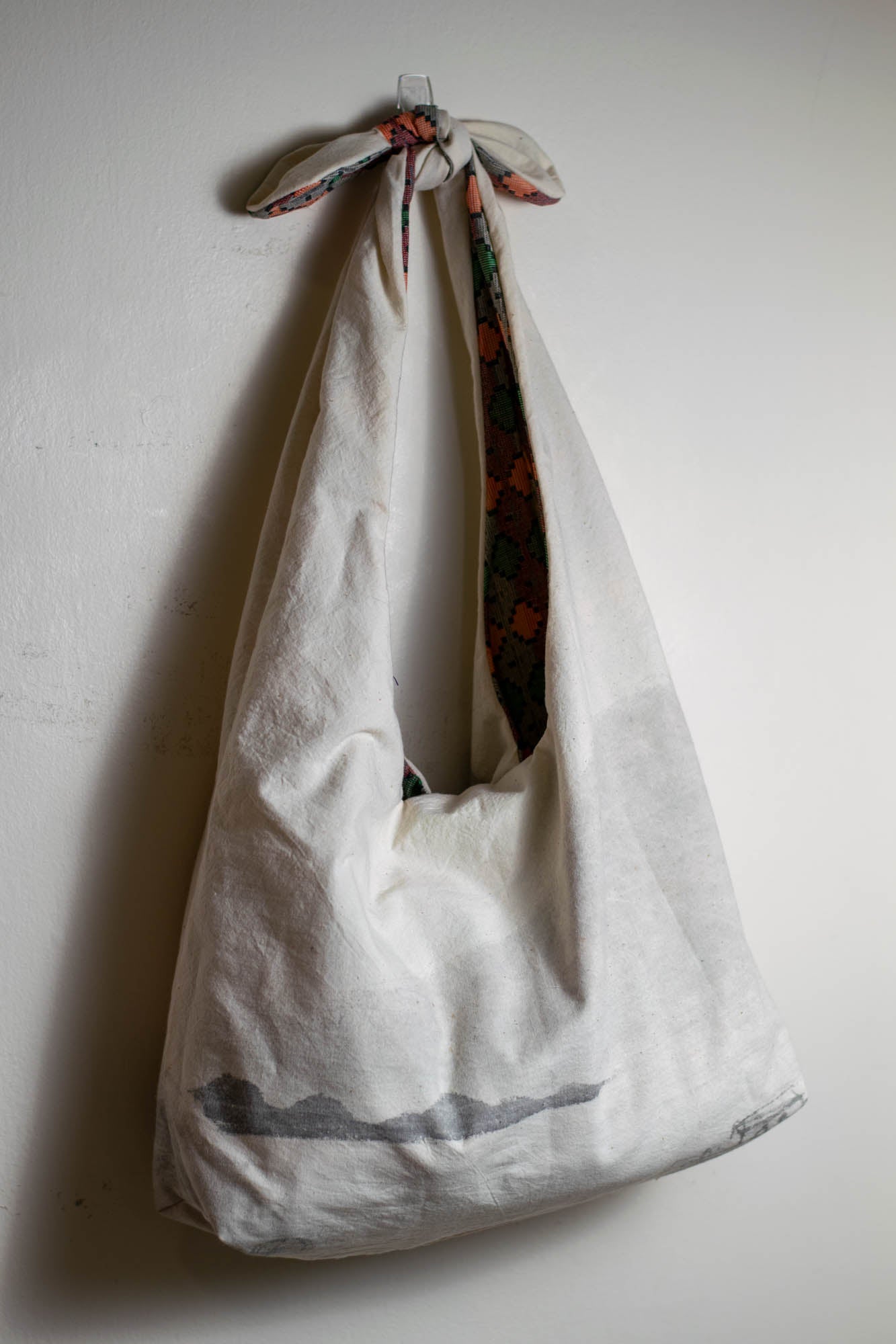 Reversible Shoulder Tie Sac Made from Salvaged Fabric — Nepali Tribal Print