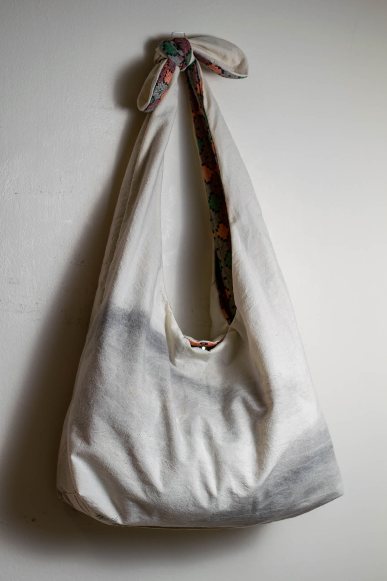 Reversible Shoulder Tie Sac Made from Salvaged Fabric — Nepali Tribal Print