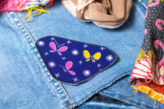 Butterflies in Blue Kimono Patch-1
