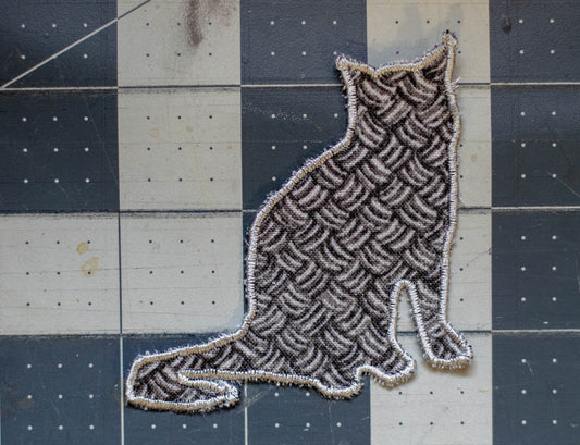 Sitting Gray Patterned Cat Patch