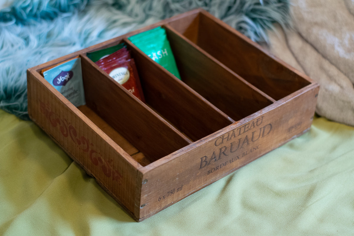 Teabag Container Repurposed from Wine Crate-3