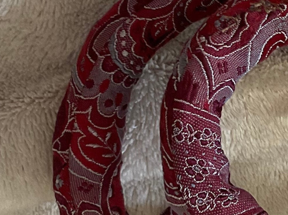 Spiral Lock Made from A Necktie — Deep Red-3