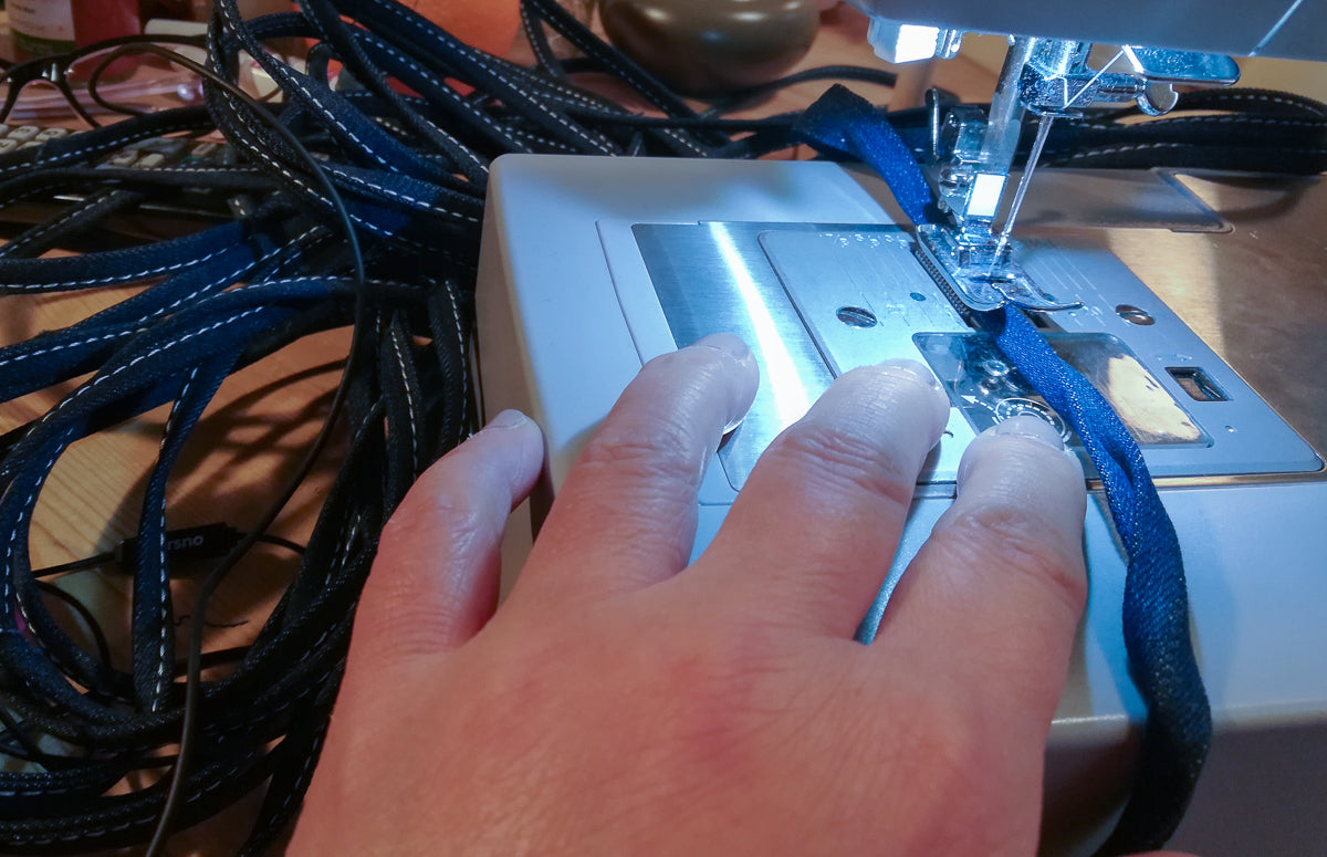 Eco Friendly Jean Basket — Large Rectangle, sewing