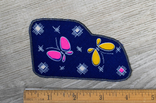 Pink and Yellow Butterfly Iron-on Patch