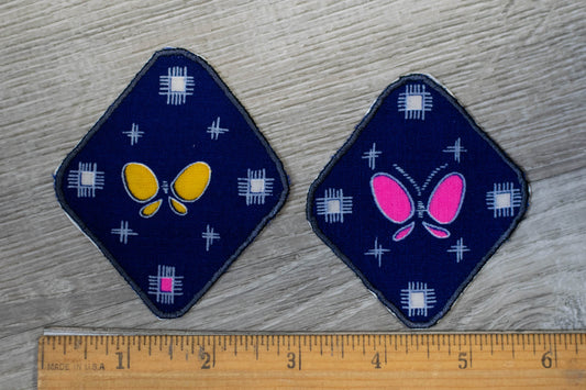 Yellow and Pink Butterfly Patch Set