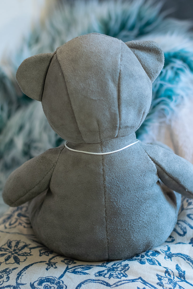 Eco-Friendly Gray Suede Teddy Bear−4