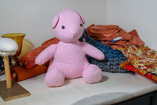 Pink Gingham Shirt Teddy Bear 1