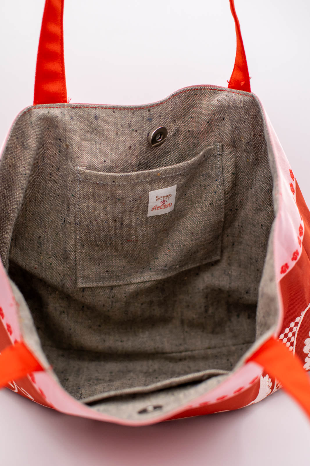 Pink and Red Obi Sash Tote-8