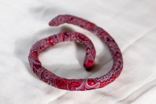 Spiral Lock Made from A Necktie — Deep Red-1