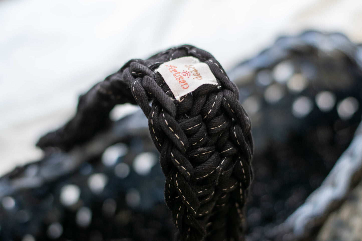 Eco Friendly Jean Basket — Long Oval Bread Basket, handle