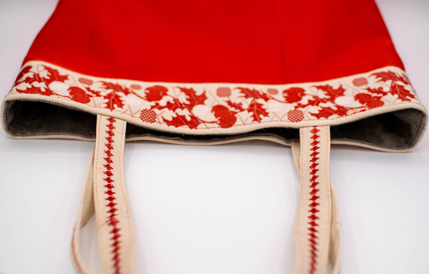 Red and White Obi Sash Tote-6