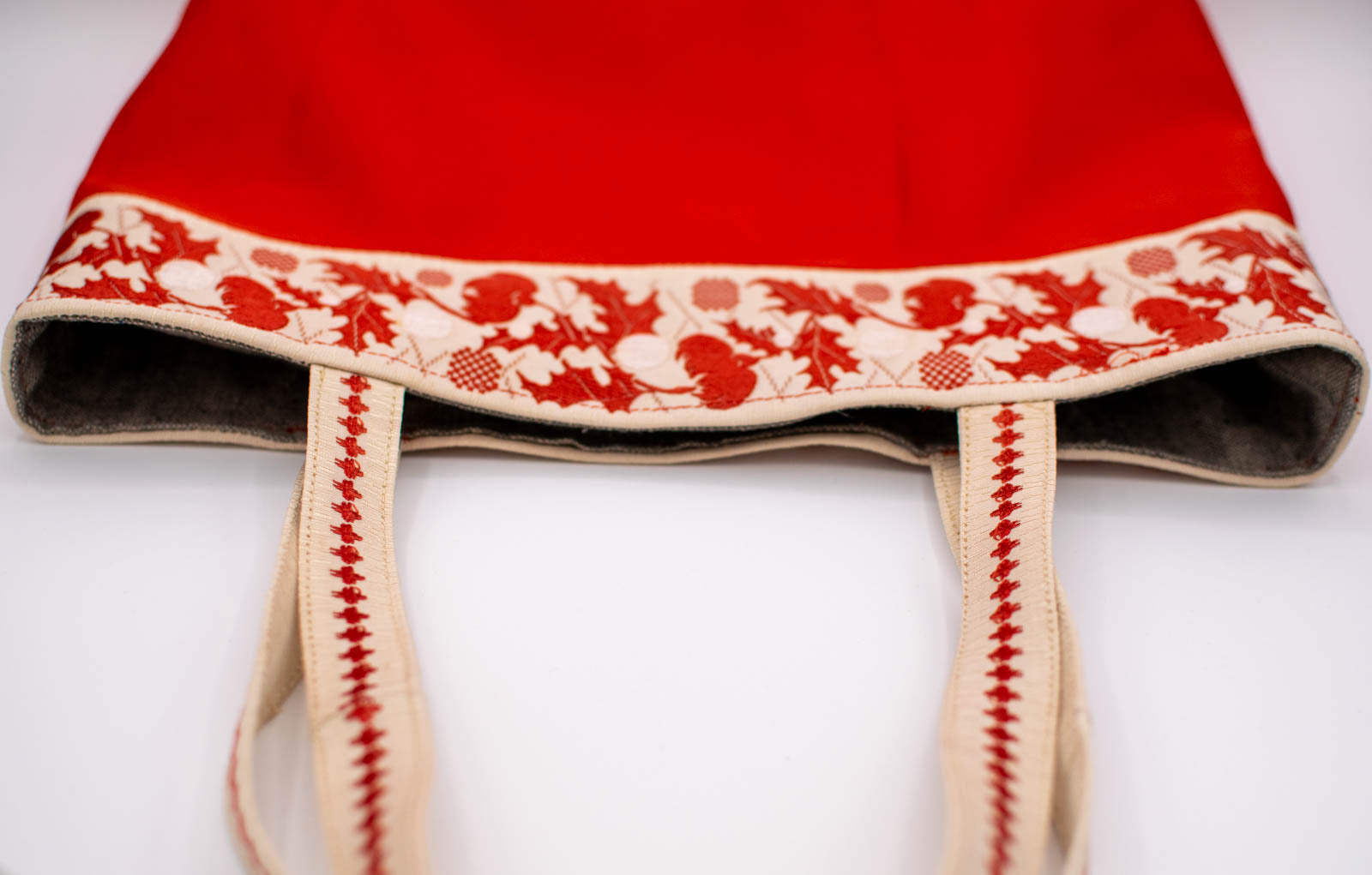 Red and White Obi Sash Tote-6