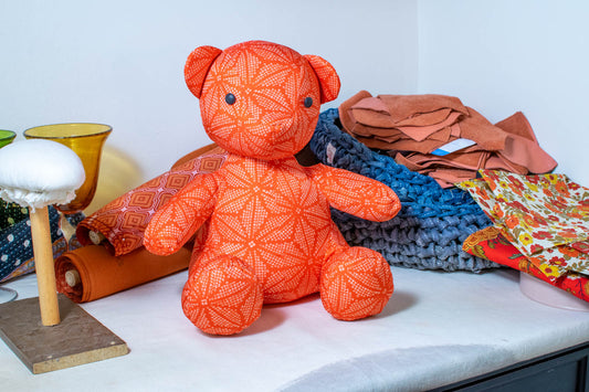 Eco-Friendly Red Kimono Butterfly Pattern Teddy Bear #0801015