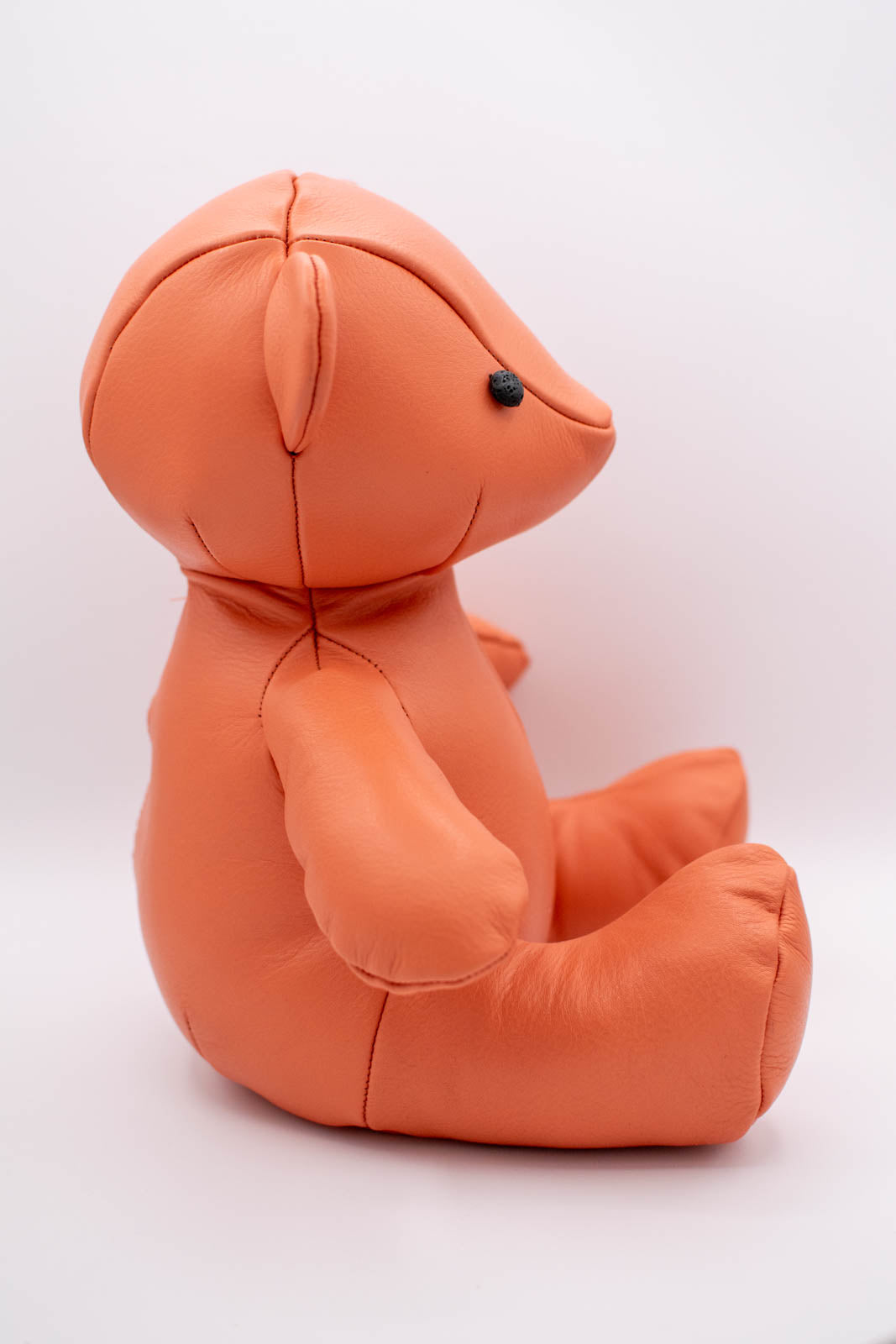 Eco-Friendly Salmon Leather Teddy Bear Button Eyes A