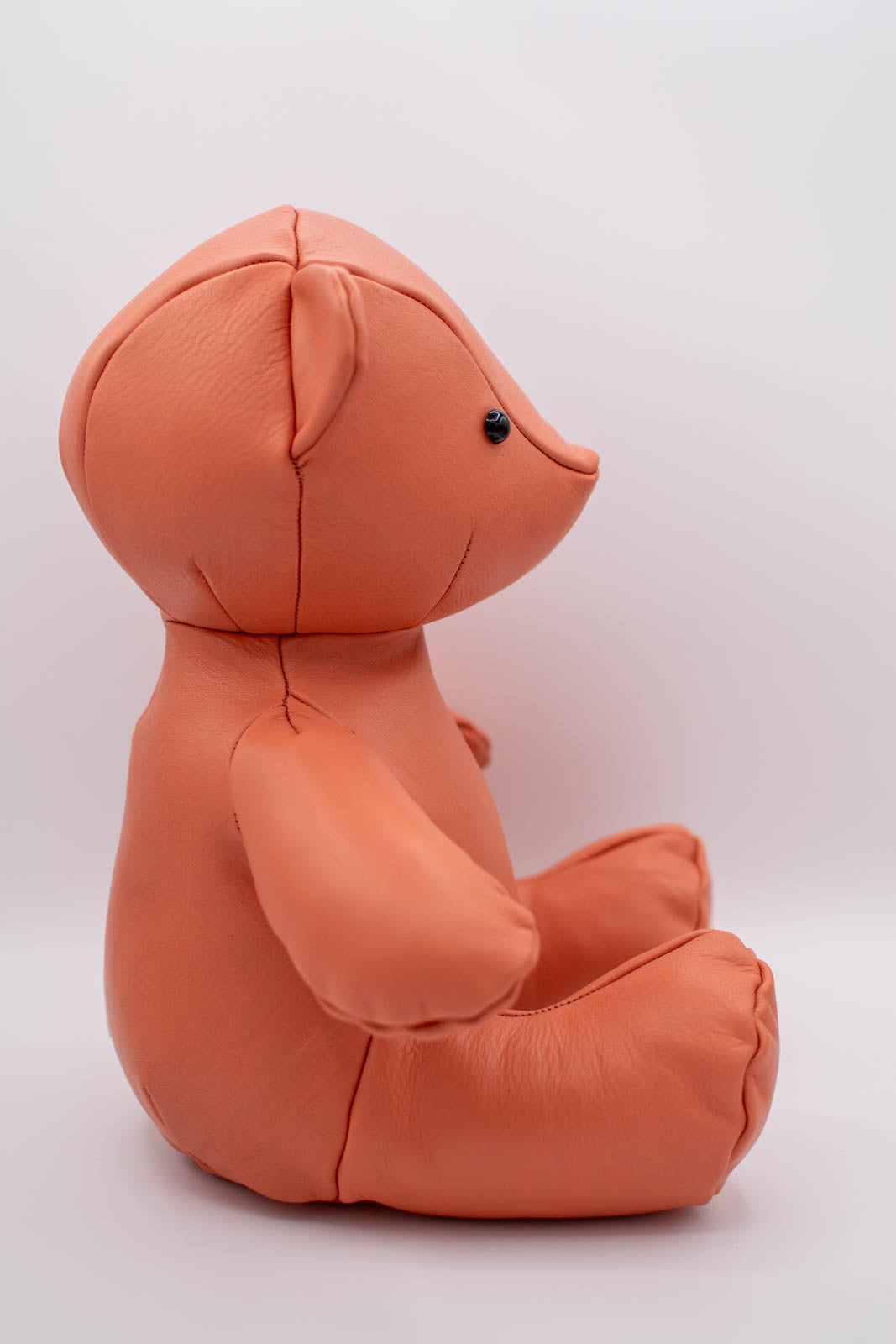 Eco-Friendly Salmon Leather Teddy Bear Button Eyes B