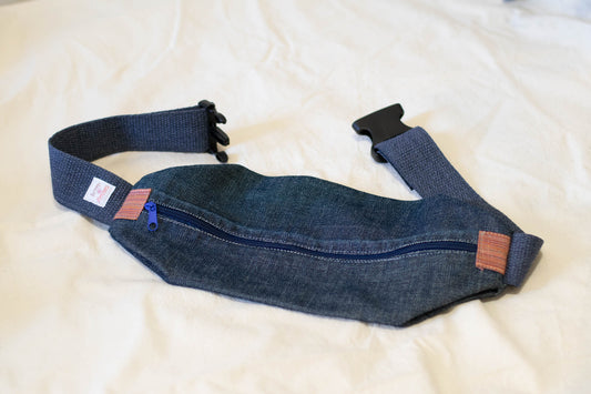 Denim Sling Bag Blue Zipper-1