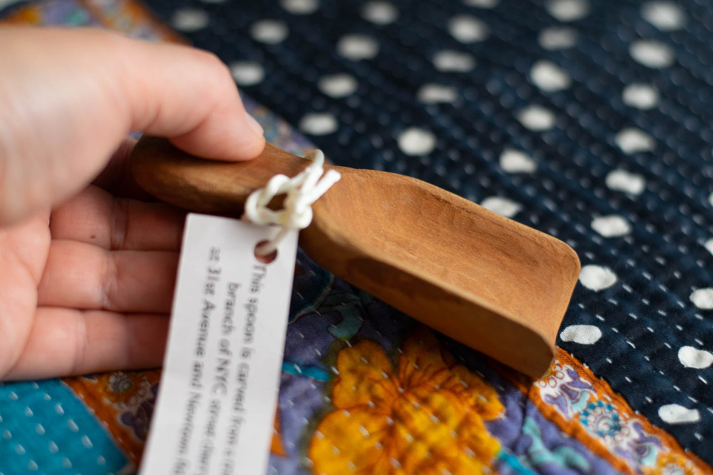 Hand Carved Spoon Made from NYC Side Walk Cherry Tree in Queens A #0401001