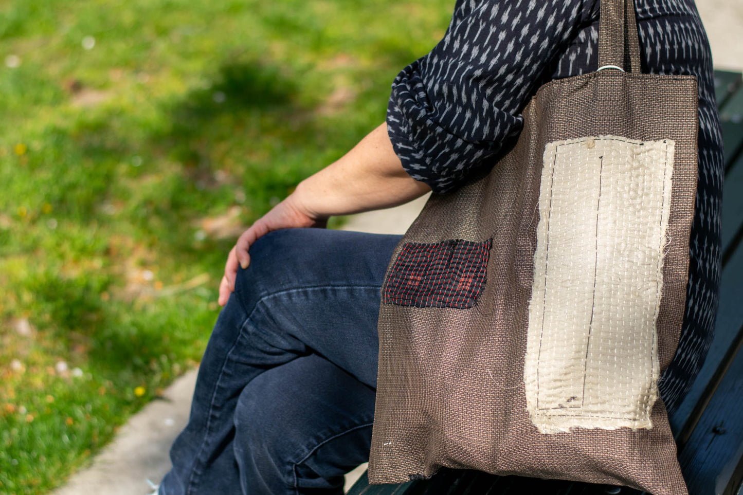 Patched Ohshima Fabric Tote #0701002