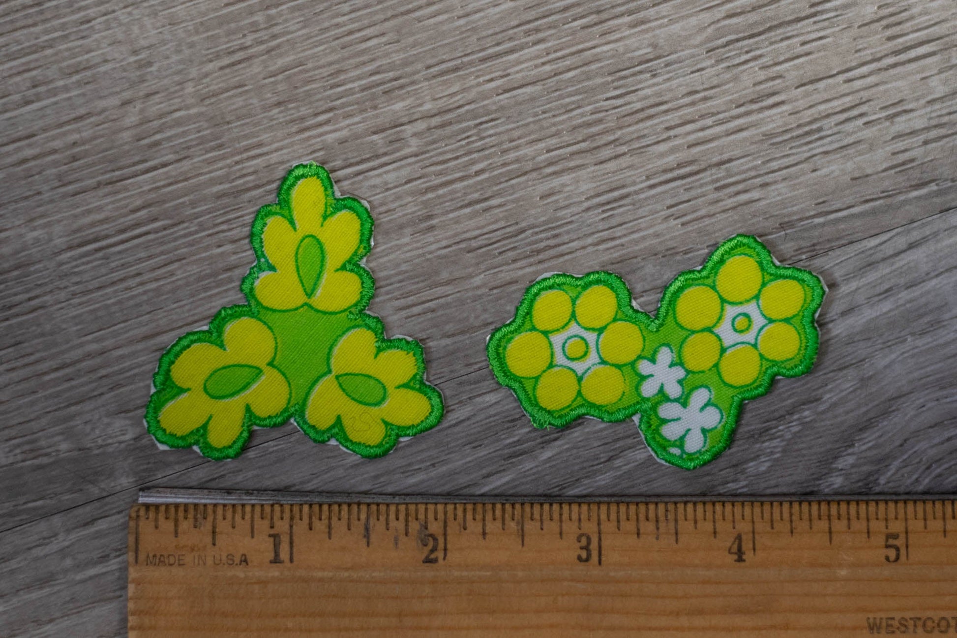 Yellow, Green, White Patch/Appliqué Set of 2