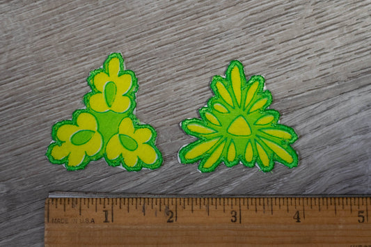 Yellow and Green Flower Appliqué/Patch Set of 2