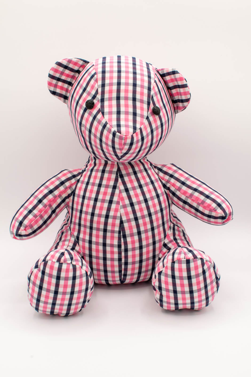 Blue and Pink Gingham Shirt Teddy Bear 2