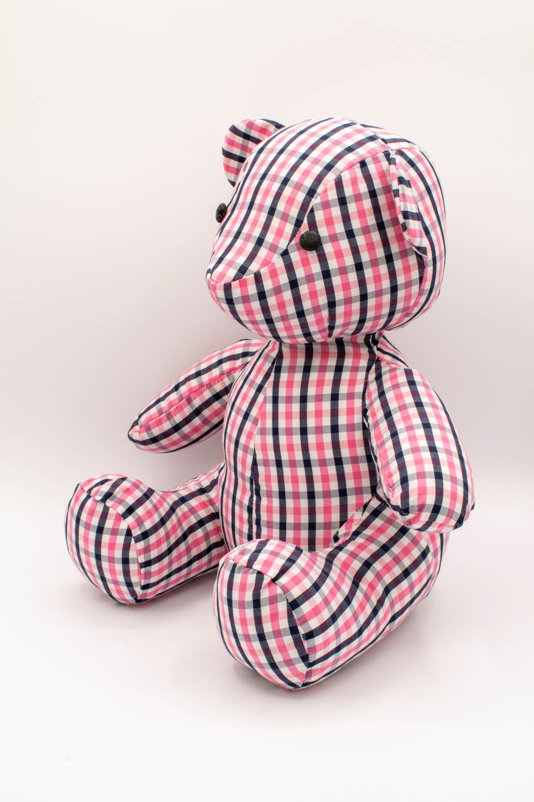 Blue and Pink Gingham Shirt Teddy Bear 3