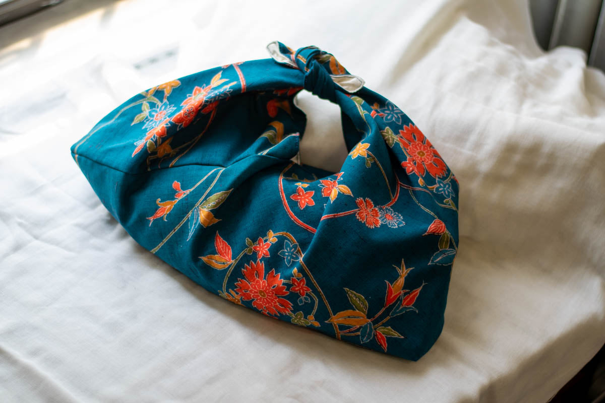 Reversible Azuma Sack Medium Made from Salvaged Japanese Fabric C