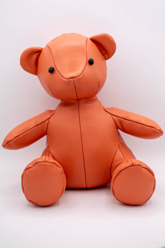 Eco-Friendly Salmon Leather Teddy Bear Button Eyes A