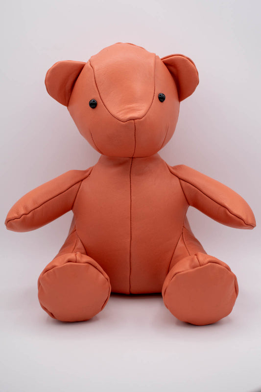 Eco-Friendly Salmon Leather Teddy Bear Button Eyes B