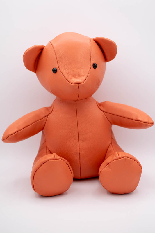 Eco-Friendly Salmon Leather Teddy Bear Button Eyes D