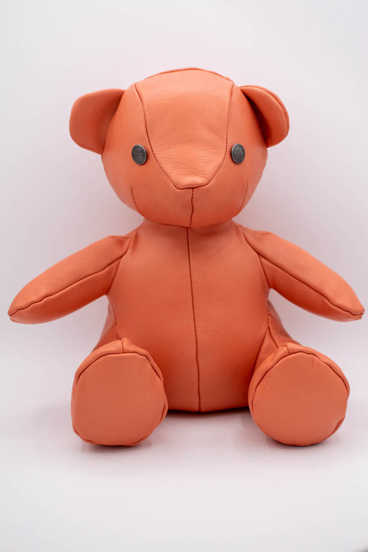 Eco-Friendly Salmon Leather Teddy Bear Jean Tack Button Eyes A